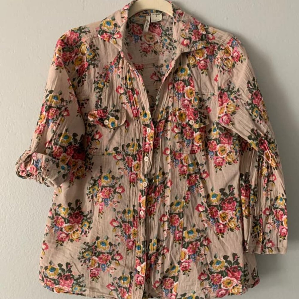Floral Cotton Blouse Small